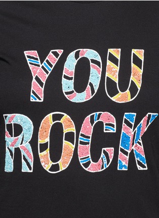 Detail View - Click To Enlarge - MARKUS LUPFER - 'You Rock' sequin Kate T-shirt
