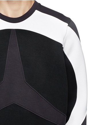 Detail View - Click To Enlarge - NEIL BARRETT - Star panel bonded jersey sweatshirt