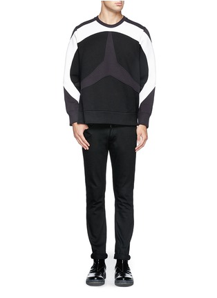 Figure View - Click To Enlarge - NEIL BARRETT - Star panel bonded jersey sweatshirt