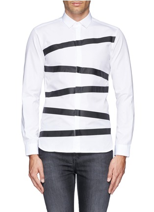Main View - Click To Enlarge - NEIL BARRETT - Irregular stripe shirt