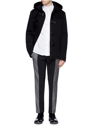 Figure View - Click To Enlarge - NEIL BARRETT - Scuba jersey duffle coat