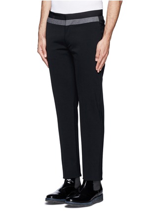 Front View - Click To Enlarge - NEIL BARRETT - Contrast waistband skinny pants