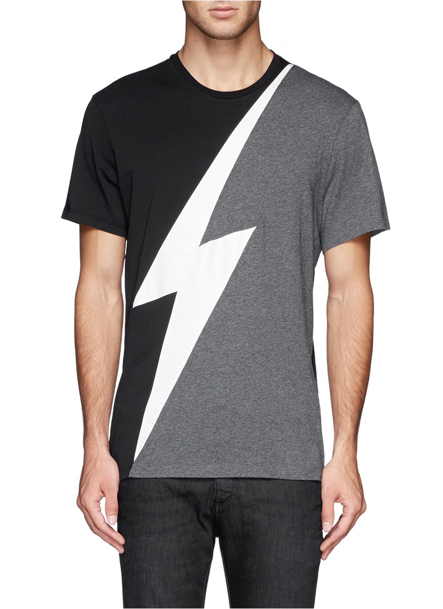 NEIL BARRETT - Lightning bolt print T-shirt - on SALE | Multi-colour ...