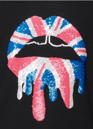 Detail View - Click To Enlarge - MARKUS LUPFER - 'Union Jack Drip' Lara Lip sequin Joey sweater