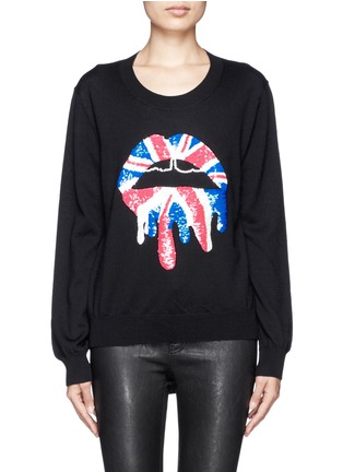 Main View - Click To Enlarge - MARKUS LUPFER - 'Union Jack Drip' Lara Lip sequin Joey sweater