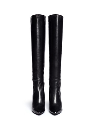 Figure View - Click To Enlarge - STUART WEITZMAN - 'Demi Voom' elastic back leather boots