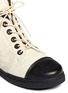 Detail View - Click To Enlarge - STUART WEITZMAN - 'Zip It' contrast toe cap leather sneakers