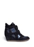 Main View - Click To Enlarge - ASH - 'Bowie' metallic suede wedge sneakers