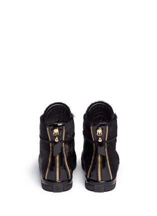Back View - Click To Enlarge - STUART WEITZMAN - 'Pony Zipit' calf hair sneakers