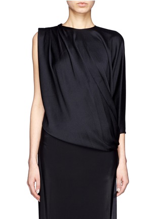 Main View - Click To Enlarge - GIVENCHY - Cloqué one-shoulder drape top