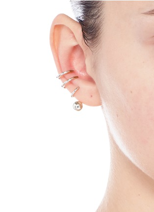 Figure View - Click To Enlarge - MARIA BLACK - 'Phoenix' pierced spiral sterling silver single ear cuff