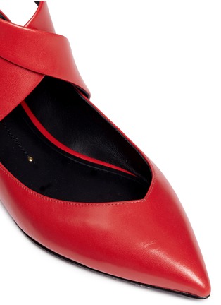Detail View - Click To Enlarge - STELLA LUNA - 'Stella' turnlock bar cross strap leather flats
