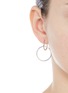 Figure View - Click To Enlarge - MARIA BLACK - 'Norma Medi' double hoop sterling silver earrings