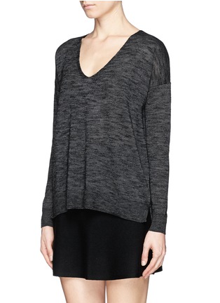 Front View - Click To Enlarge - THEORY - 'Bellane' split side space dye wool sweater