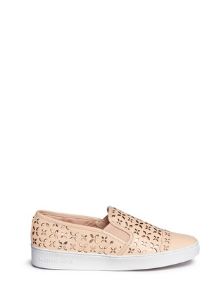 Main View - Click To Enlarge - MICHAEL KORS - 'Susanna' lasercut leather slip-on sneakers