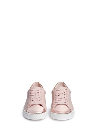 Front View - Click To Enlarge - MICHAEL KORS - 'Frankie' mirror toe cap leather sneakers
