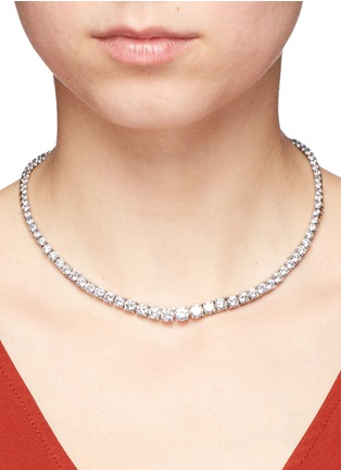 Figure View - Click To Enlarge - CZ BY KENNETH JAY LANE - Round cut cubic zirconia choker necklace