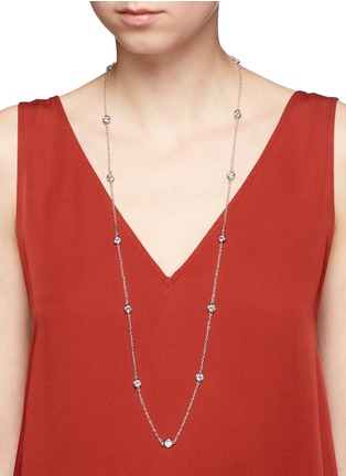 Figure View - Click To Enlarge - CZ BY KENNETH JAY LANE - Cubic zirconia station chain necklace