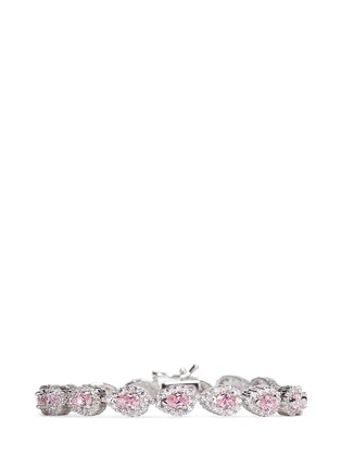 Main View - Click To Enlarge - CZ BY KENNETH JAY LANE - Pear cut cubic zirconia tennis bracelet