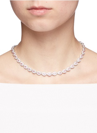 Figure View - Click To Enlarge - CZ BY KENNETH JAY LANE - Pear cut cubic zirconia choker necklace
