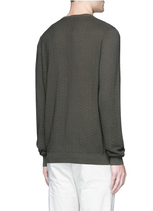 Back View - Click To Enlarge - ALTEA - Diamond knit V-neck sweater