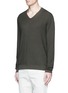 Front View - Click To Enlarge - ALTEA - Diamond knit V-neck sweater