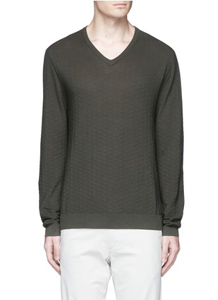Main View - Click To Enlarge - ALTEA - Diamond knit V-neck sweater