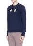Front View - Click To Enlarge - ALTEA - Face logo intarsia cotton sweater