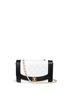 Main View - Click To Enlarge - VINTAGE CHANEL - Bicolour quilted lambskin leather flap bag