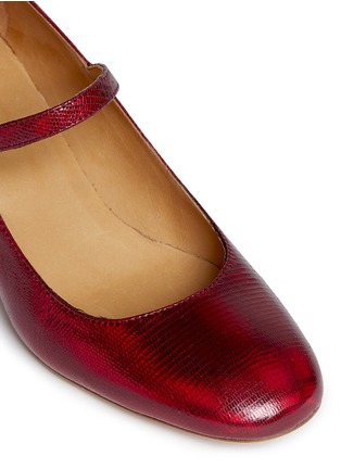 Detail View - Click To Enlarge - ISABEL MARANT ÉTOILE - 'Louanne' holographic embossed leather Mary Jane pumps