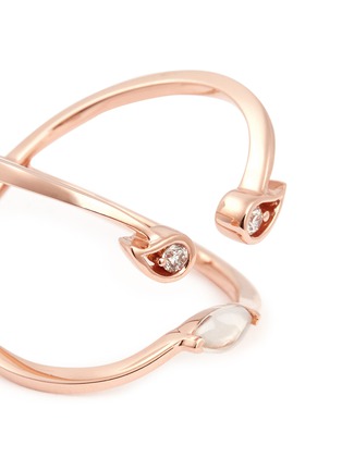 Detail View - Click To Enlarge - RUIFIER - 'Florentina' diamond chalcedony 18k rose gold ring
