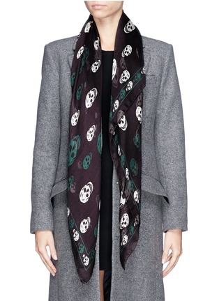 Figure View - Click To Enlarge - ALEXANDER MCQUEEN - Classic skull silk scarf