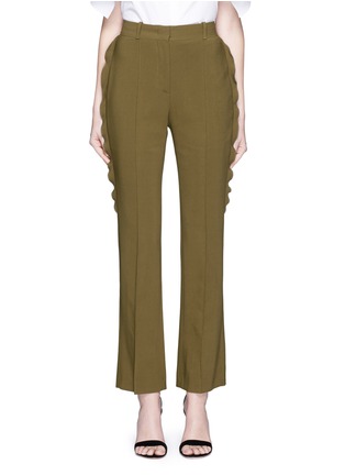 Main View - Click To Enlarge - GIVENCHY - Ruffle trim stretch cady pants