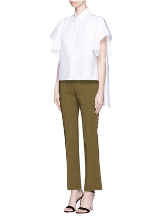 Figure View - Click To Enlarge - GIVENCHY - Ruffle trim stretch cady pants
