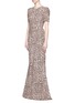 Front View - Click To Enlarge - GIVENCHY - Jaguar print stretch cady gown