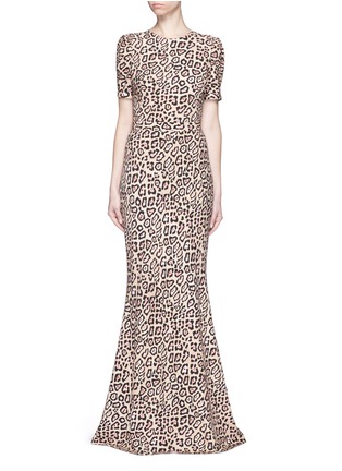 Main View - Click To Enlarge - GIVENCHY - Jaguar print stretch cady gown