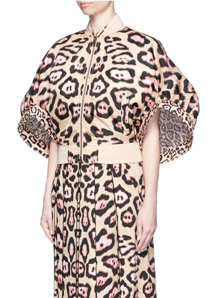 Front View - Click To Enlarge - GIVENCHY - Jaguar print bell sleeve bomber jacket