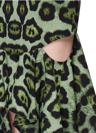 Detail View - Click To Enlarge - GIVENCHY - Jaguar print cutout waterfall hem skirt