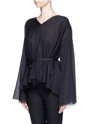 Front View - Click To Enlarge - THE ROW - 'Maram' belted cotton voile top