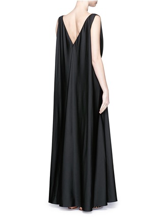 Back View - Click To Enlarge - THE ROW - 'Adabra' V-neck silk poplin belted dress