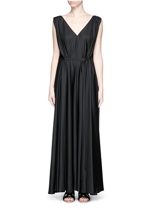 Main View - Click To Enlarge - THE ROW - 'Adabra' V-neck silk poplin belted dress
