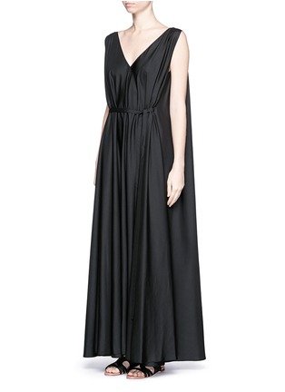 Figure View - Click To Enlarge - THE ROW - 'Adabra' V-neck silk poplin belted dress