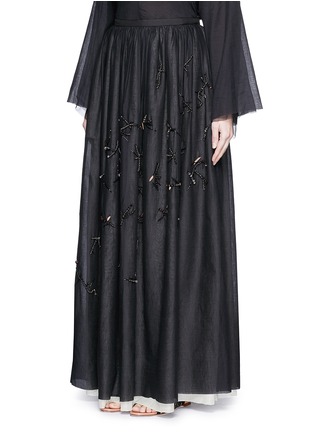 Front View - Click To Enlarge - THE ROW - 'Nava' embellished cotton gauze maxi skirt
