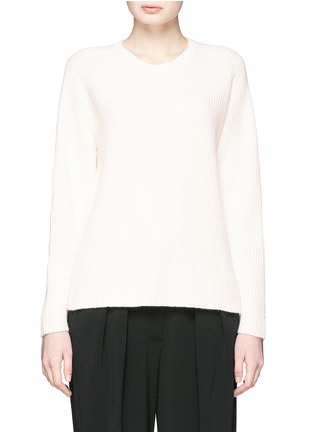 Main View - Click To Enlarge - THE ROW - 'Tasia' cashmere-silk rib knit sweater