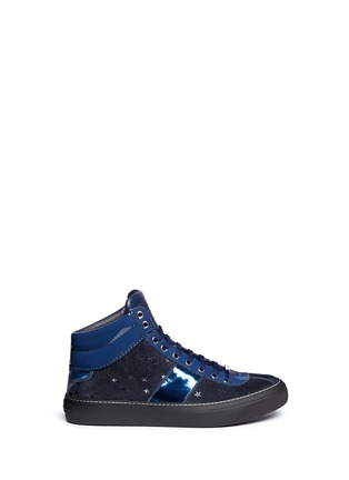 Main View - Click To Enlarge - JIMMY CHOO - 'Belgravia' star stud suede leather sneakers