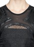 Detail View - Click To Enlarge - KTZ - Roman net leather piping bodycon dress