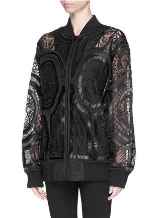 Front View - Click To Enlarge - KTZ - Roman net patchwork bomber jacket