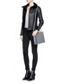 Figure View - Click To Enlarge - VINCE - Funnel neck leather moto jacket
