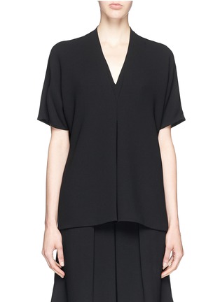 Main View - Click To Enlarge - VINCE - Double V-neck cady top