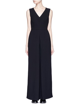 Main View - Click To Enlarge - VINCE - Double layer V-neck jumpsuit